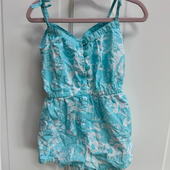 NWOT Baby GAP 3T Girls Blue and White Floral Romper - Picture 6 of 6